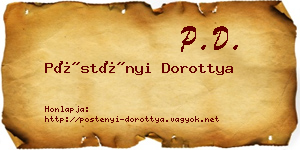 Pöstényi Dorottya névjegykártya